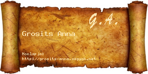 Grosits Anna névjegykártya